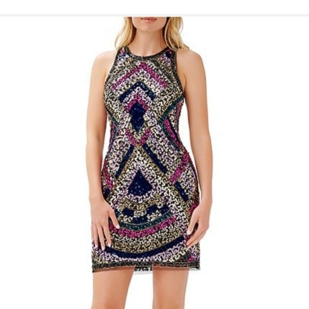 Aidan Mattox Beaded Cocktail Dress